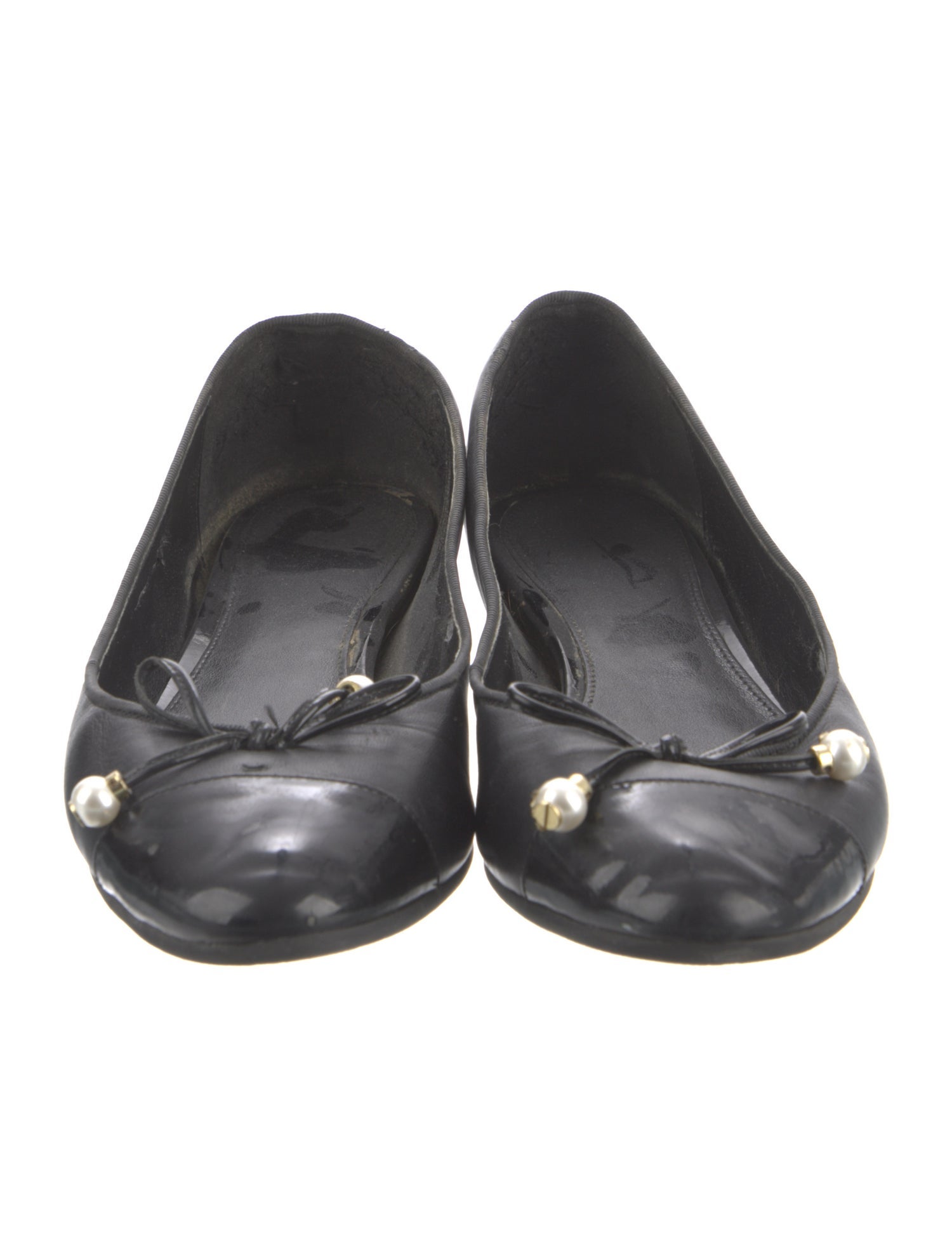 Michael Kors Leather Bow Accents Ballet Flats